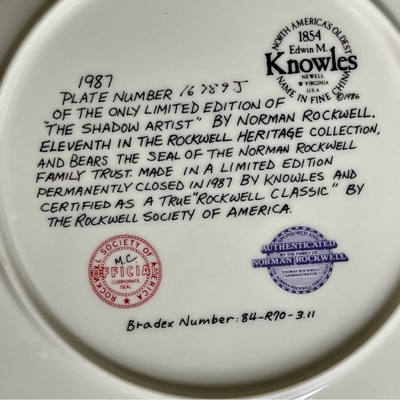 NORMAN ROCKWELL | "The Shadow Artist" 1987 Heritage Collection #11 - Picture 2 of 7